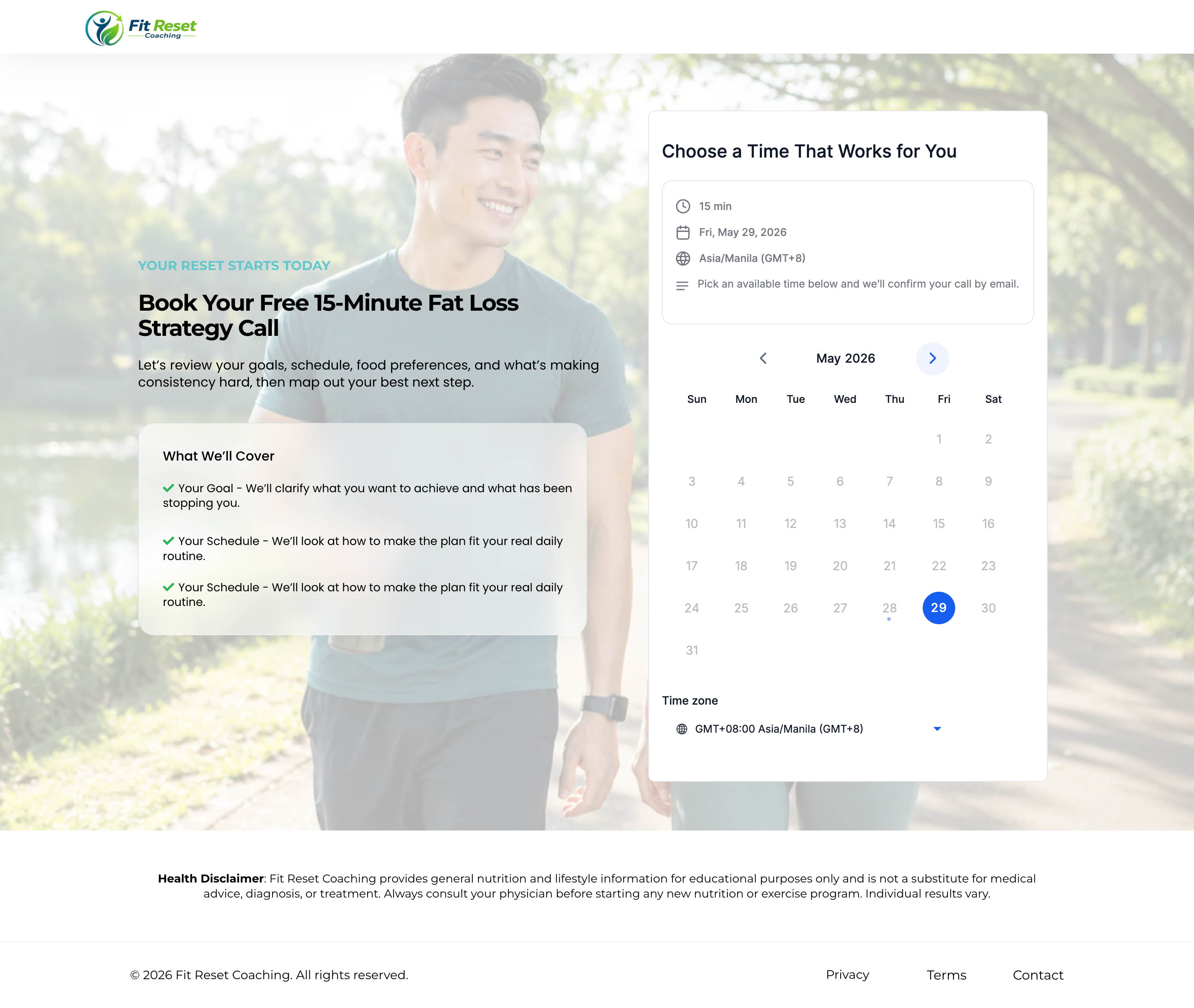 Appointment Booking Page — screenshot from the Lead Nurture Sequence & Booking Automation build